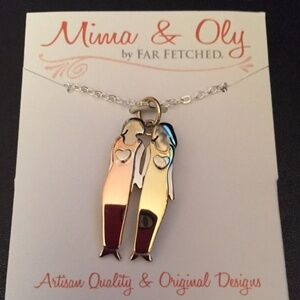 Two Sister Girlfriend Friendship Mixed Metals Necklace